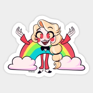 Charlie Morningstar Rainbow Hazbin Hotel Fanart by Anshiehoop Sticker